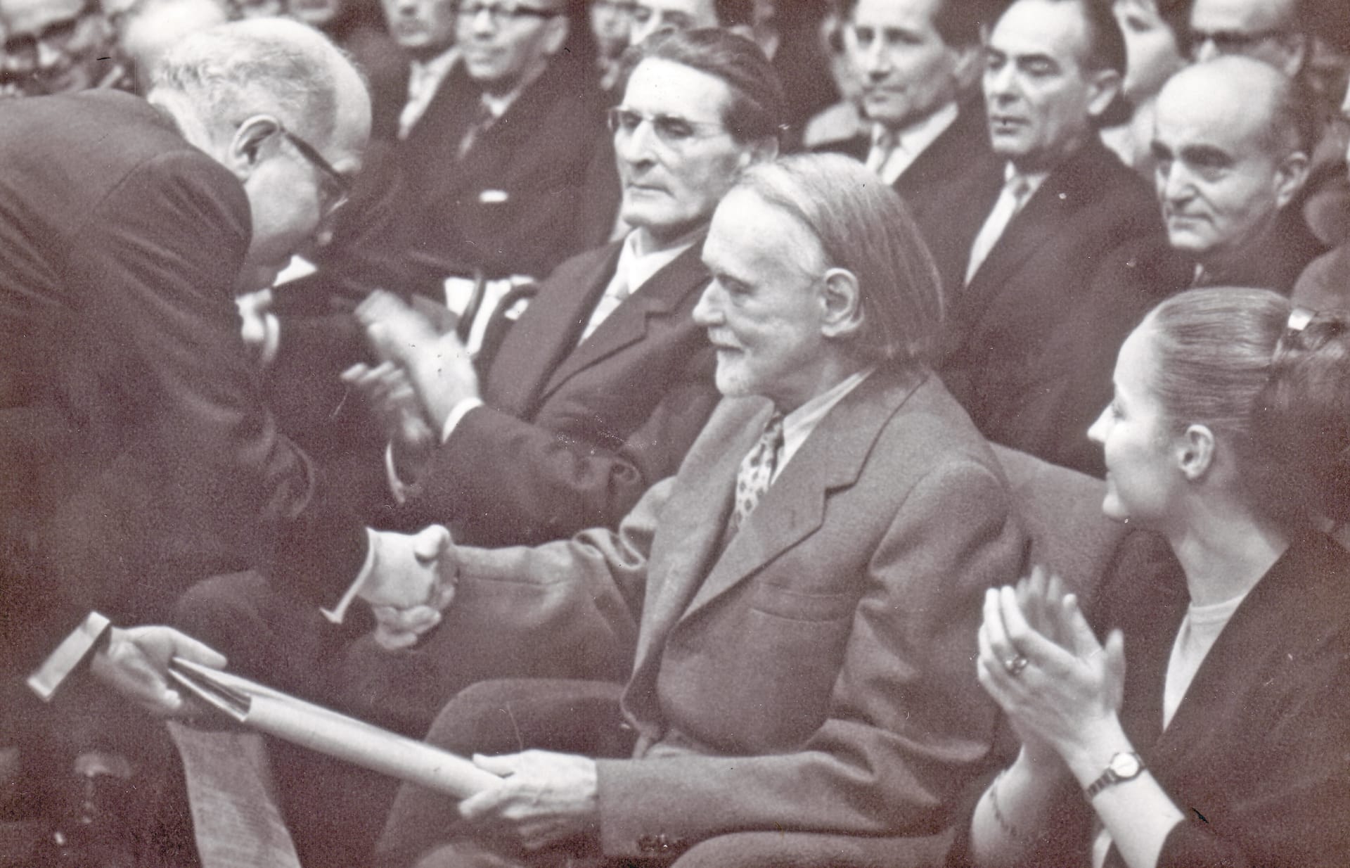 Greeting the hungarian composer Zoltán Kodály (1962)